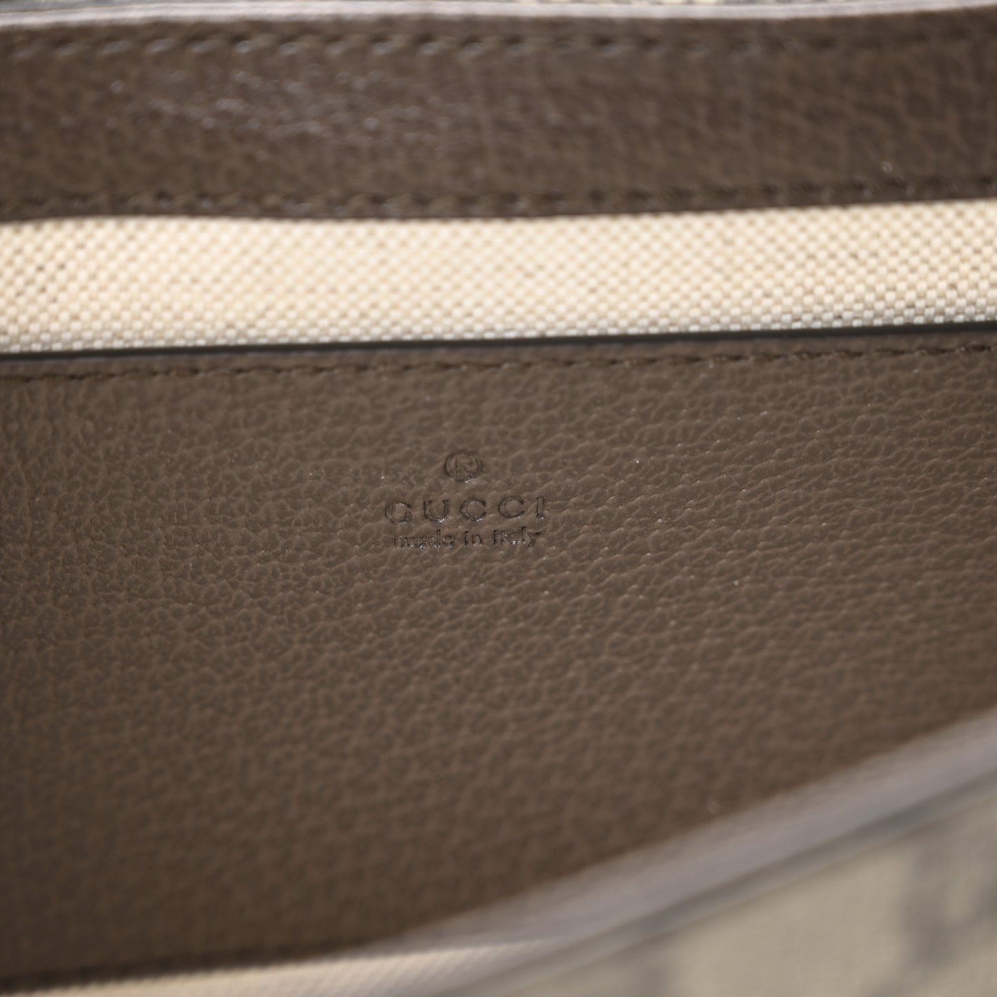 GG Supreme Monogram Textured Dollar Calfskin Web Mini Ophidia Envelope Shoulder Bag Beige Ebony New Acero