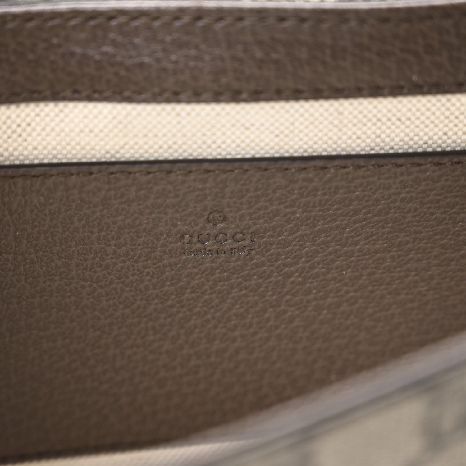 Gucci GG Supreme Monogram Textured Dollar Calfskin Web Mini Ophidia Envelope Shoulder Bag Beige Ebony New Acero 6 of 11