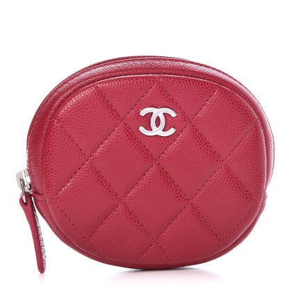 Chanel Caviar Quilted Zip Around Classic Coin Purse Dark Pink 8 of 9