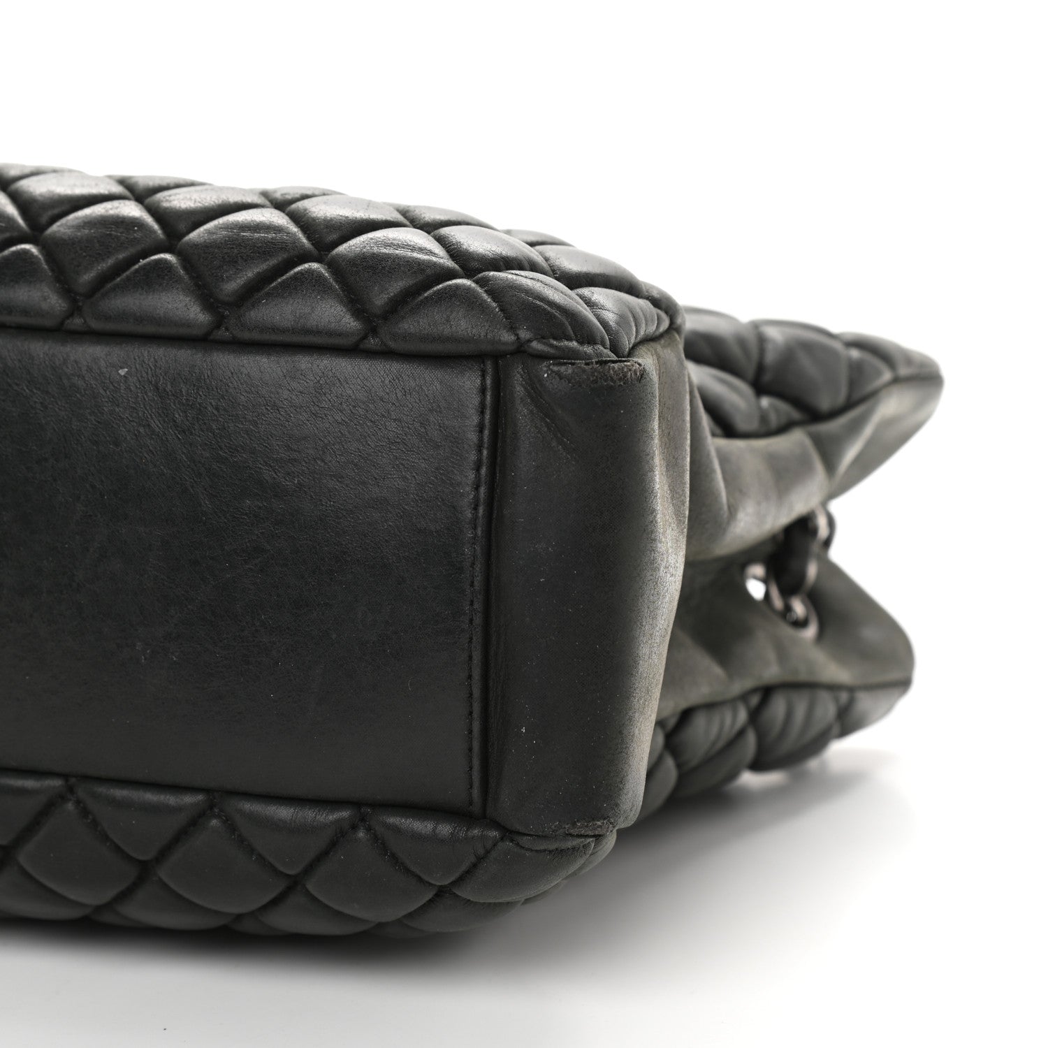 Chanel Lambskin Quilted Medium New Bubble North South Tote Black 5 of 9