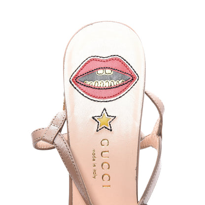 Gucci Malaga Kid Angel T-Strap Platform High Heel Pumps 38 Porcelain Rose 8 of 9