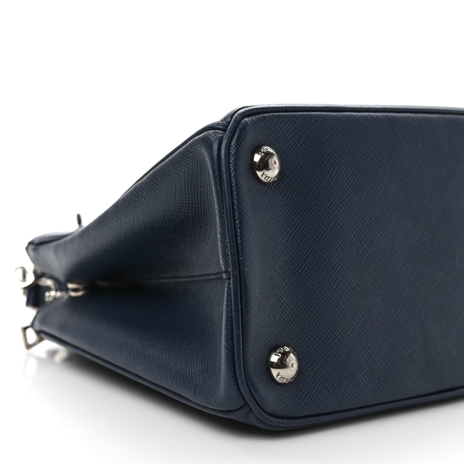 Prada Saffiano Vernice Mini Galleria Double Zip Tote Baltico 9 of 14