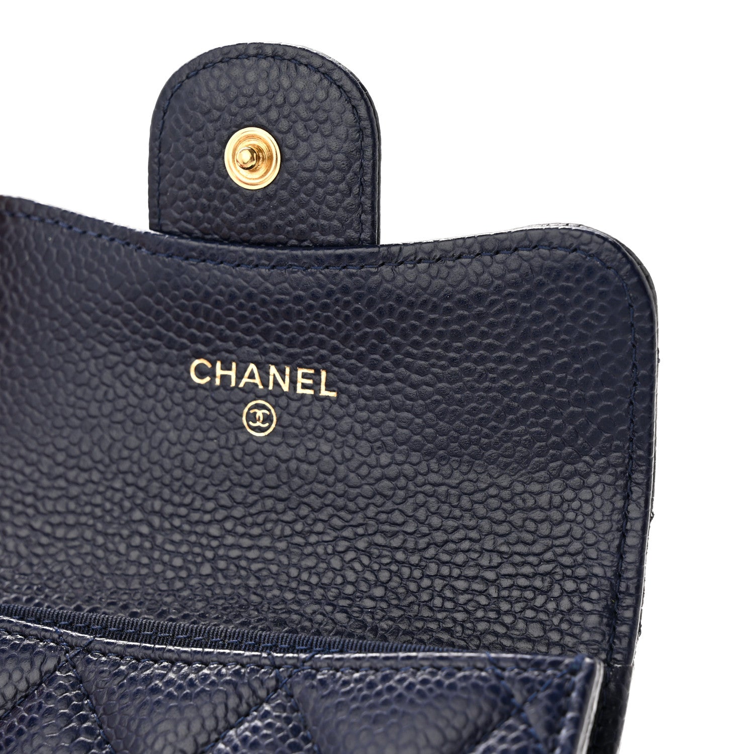 Chanel Caviar Quilted Flap Card Holder Wallet Navy 9 of 11