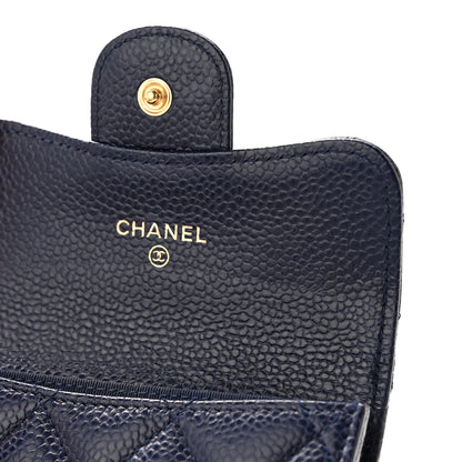 Chanel Caviar Quilted Flap Card Holder Wallet Navy 9 of 11