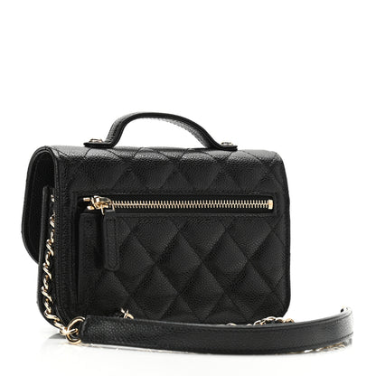 Chanel Caviar Quilted Business Affinity Clutch With Chain Black 3 of 12