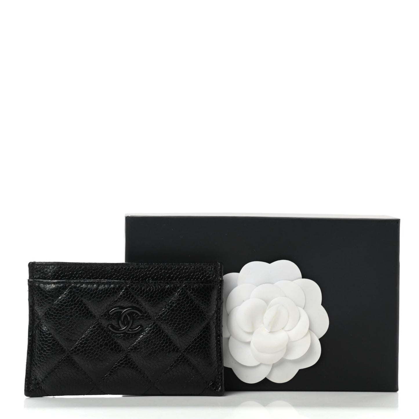 Caviar Quilted Incognito Card Holder Black