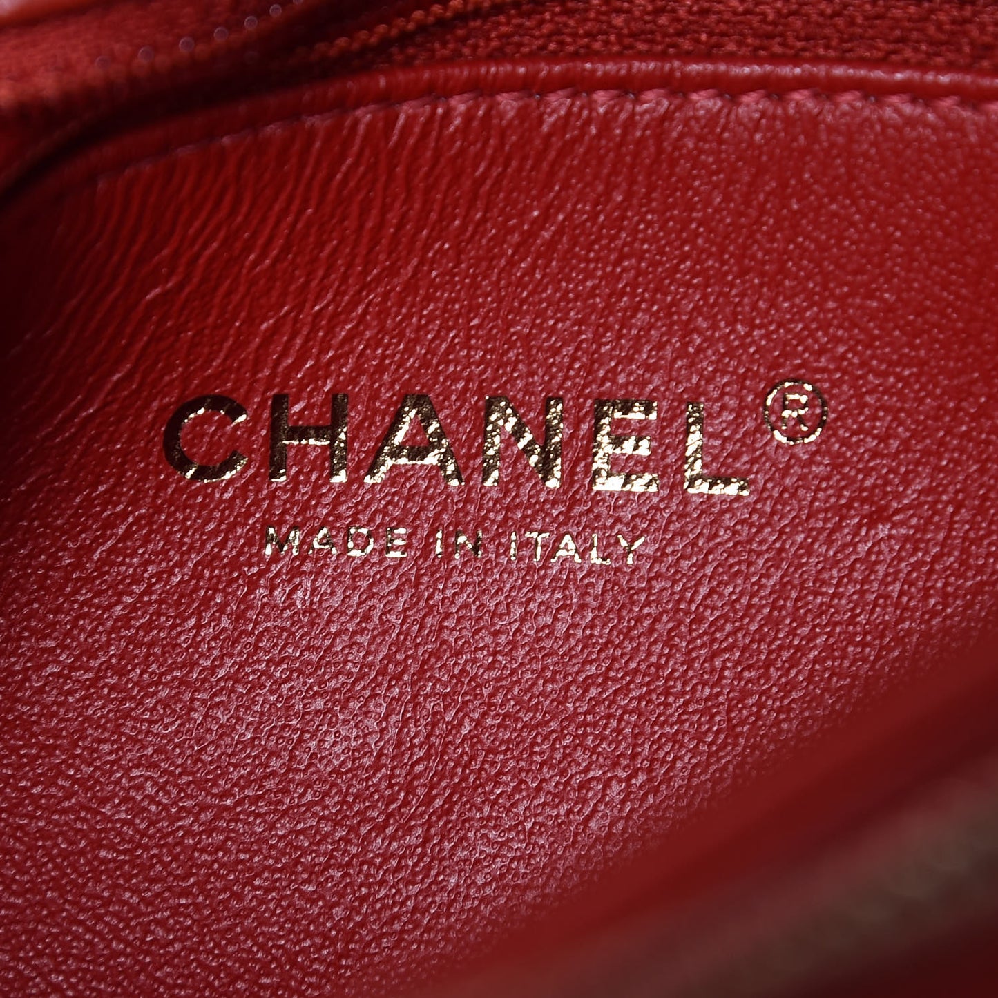 Lambskin Chevron Stitched Medium Envelope Flap Red