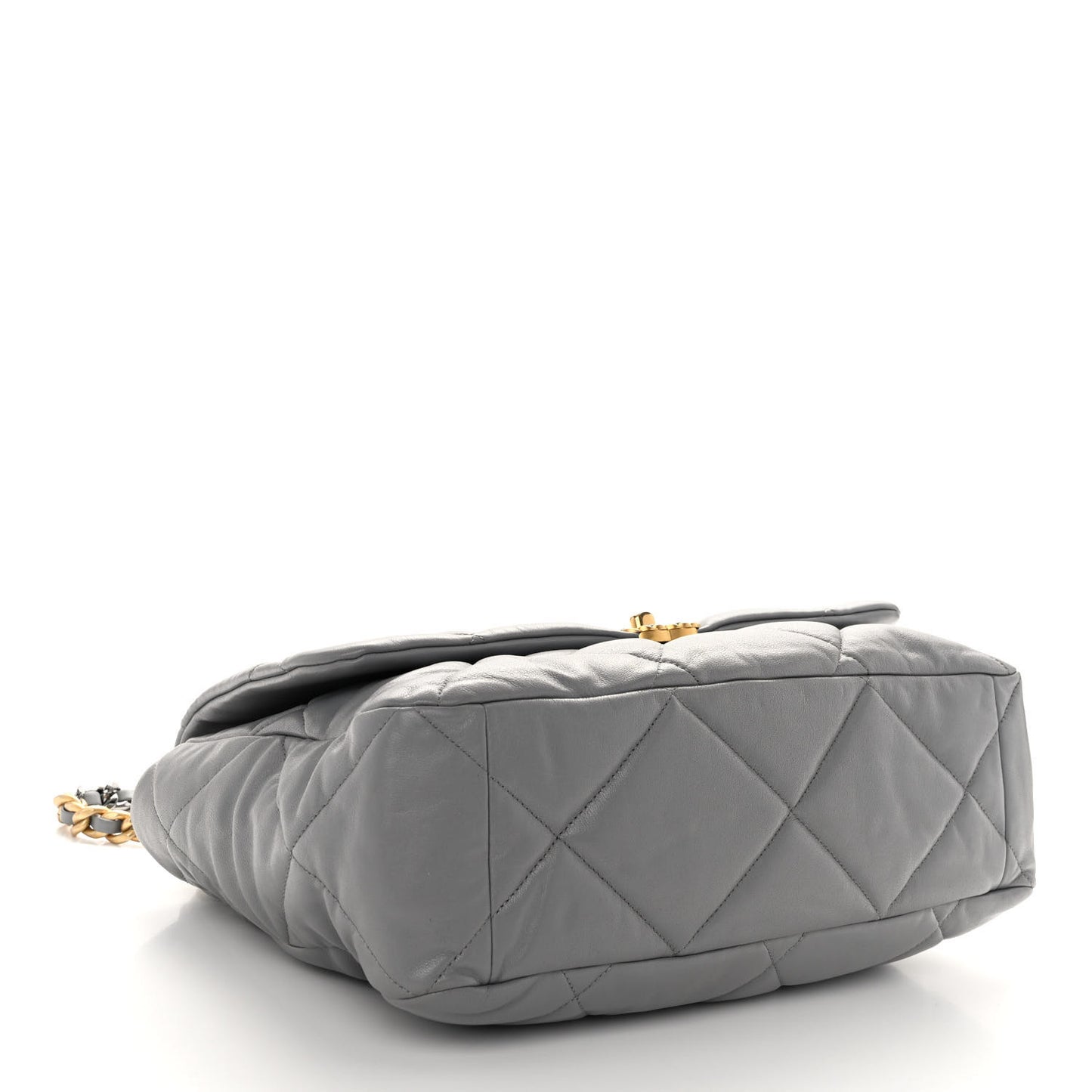 Lambskin Quilted Maxi Chanel 19 Flap Grey