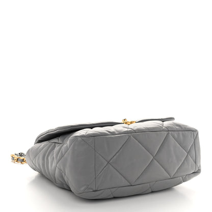 Chanel Lambskin Quilted Maxi Chanel 19 Flap Grey 4 of 10