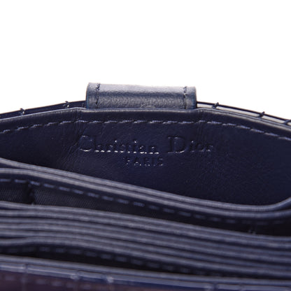 Christian Dior Patent Cannage Lady Dior 5-Gusset Card Holder Navy Blue 6 of 7