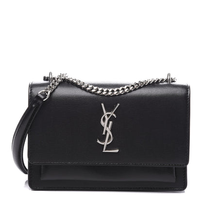 Saint Laurent Calfskin Monogram Sunset Chain Wallet Black 1 of 10