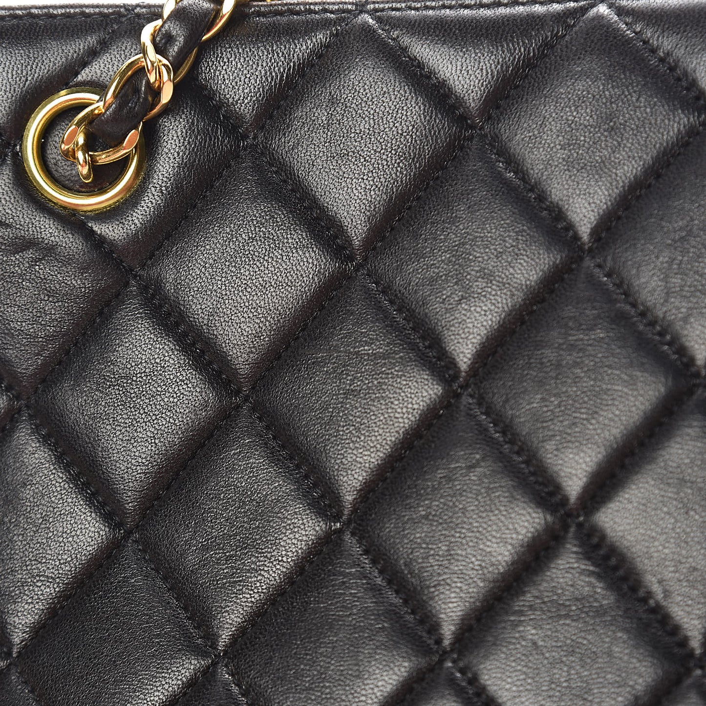 Lambskin Quilted Shoulder Bag Black