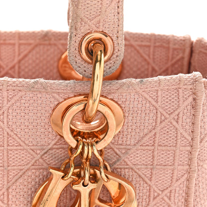 Christian Dior Canvas Embroidered Cannage Medium Lady D-Lite Pink 9 of 9