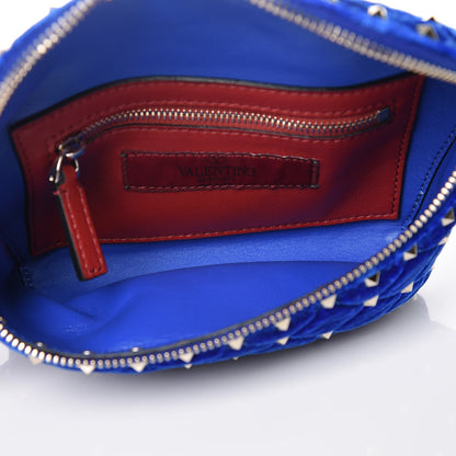 Valentino Garavani Velvet Rockstud Spike Belt Bag 95 Acid Blue 5 of 7