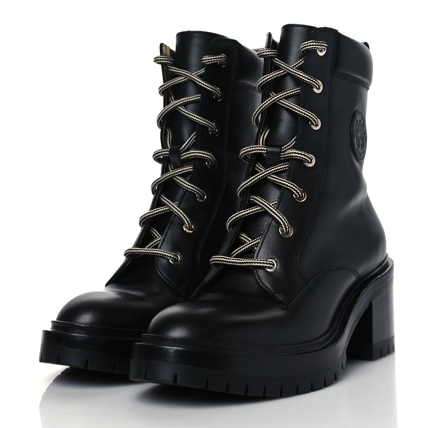 Hermes Calfskin Bridge Ankle Boots 36.5 Black 3 of 9