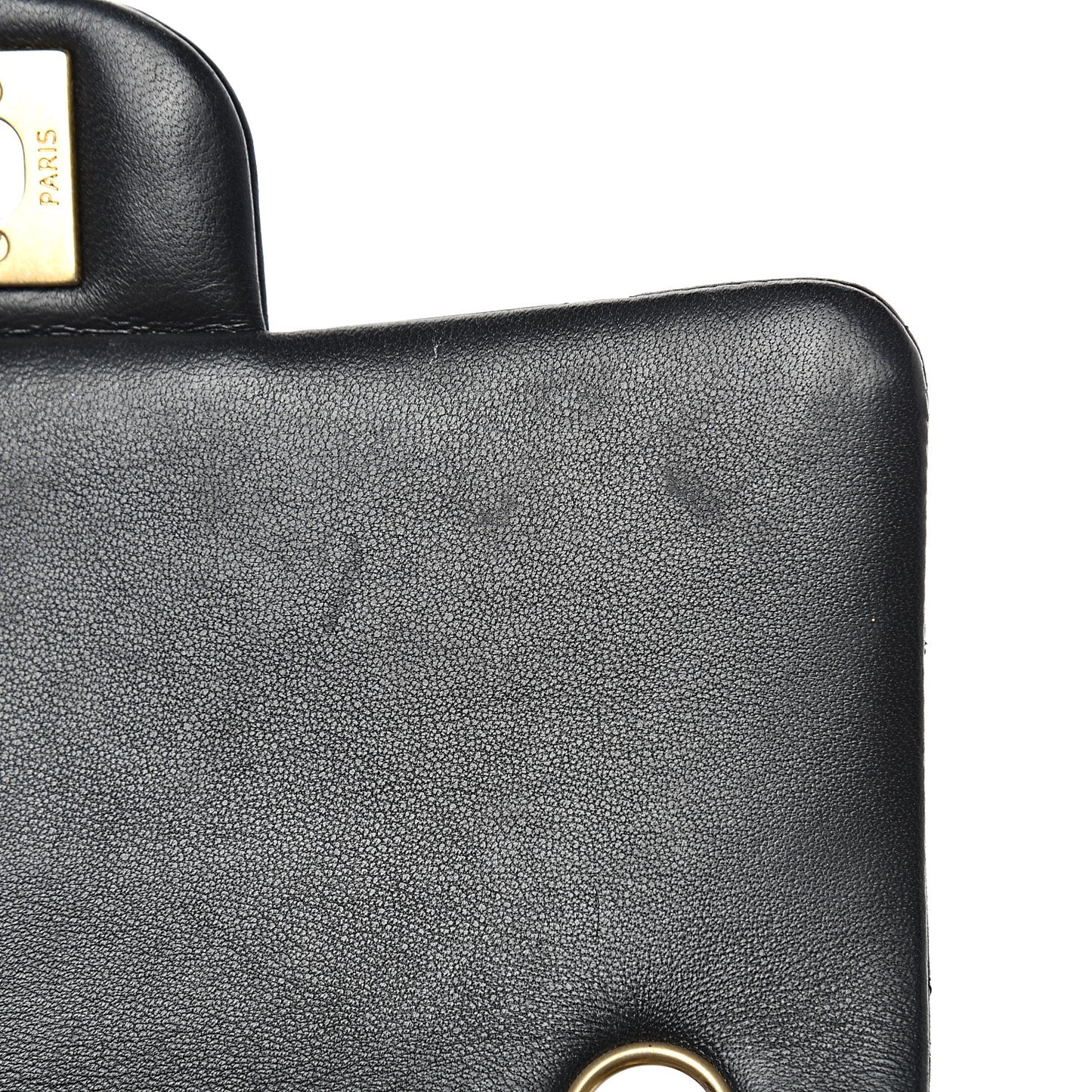 Lambskin Quilted Mini Rectangular Flap Black