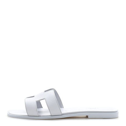 Hermes Epsom Oran Sandals 39.5 Bleu Glacier 1 of 11