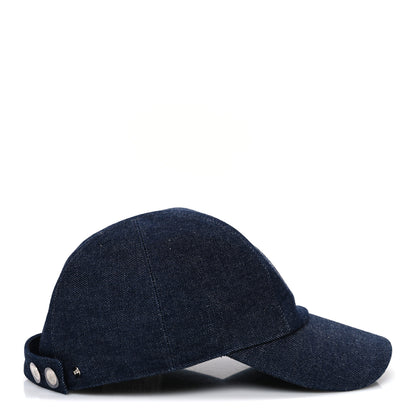 Hermes Denim Embroidered Davis Emile Hat 57 Indigo 5 of 8