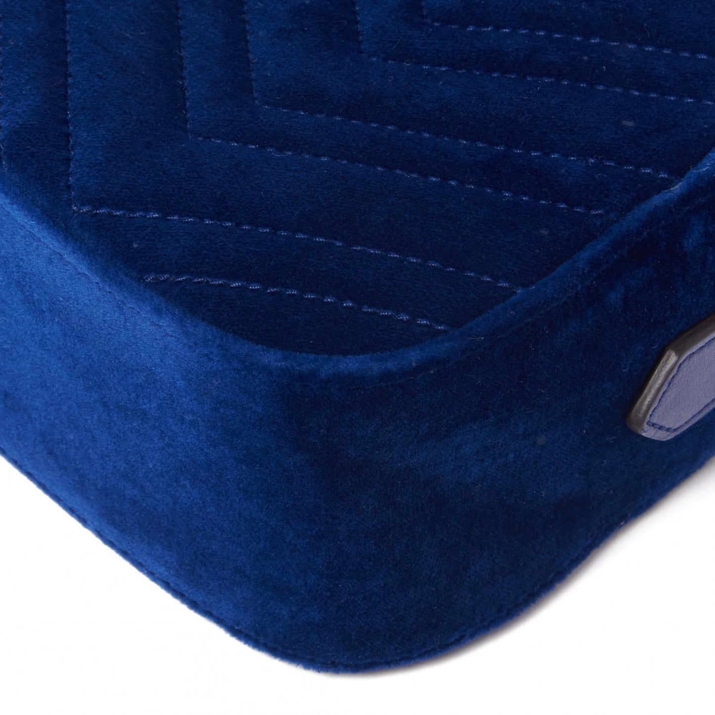 Velvet Matelasse Small GG Marmont Chain Shoulder Bag Cobalt