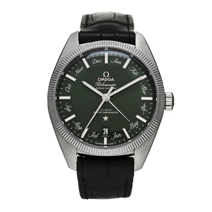 Omega Stainless Steel Alligator 41mm Constellation Globemaster Chronometer Annual Automatic Watch Green 130.33.41.22.10.001 1 of 4