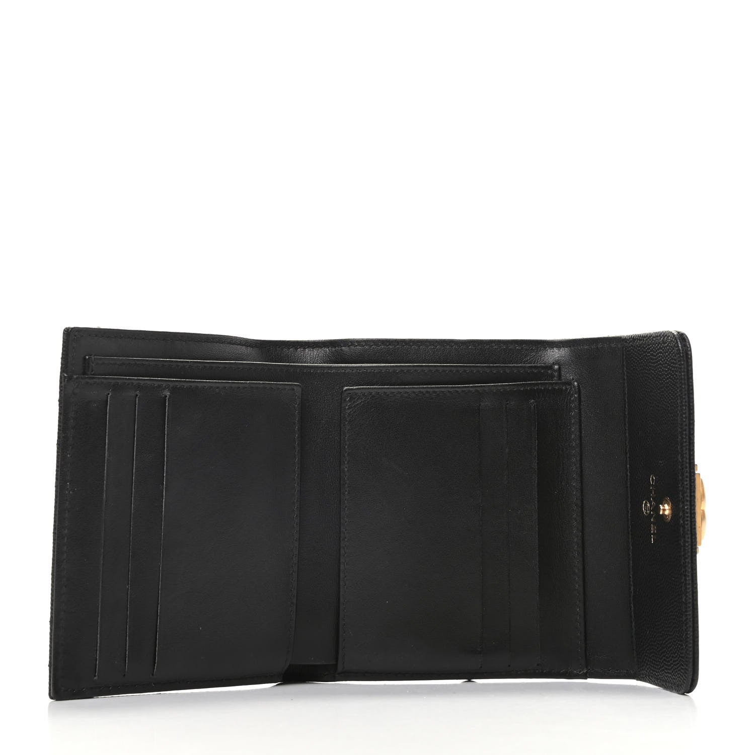 Chanel Caviar Quilted Compact Boy Wallet Black 5 of 8