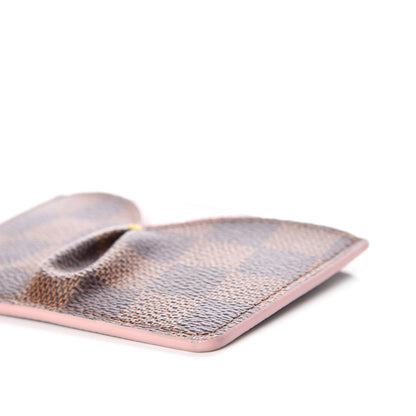 Louis Vuitton Damier Ebene Caissa Card Holder Rose Ballerine 6 of 9