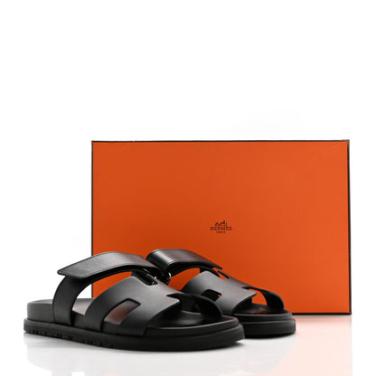 Hermes Calfskin Womens Chypre Sandals 36 Black 9 of 9