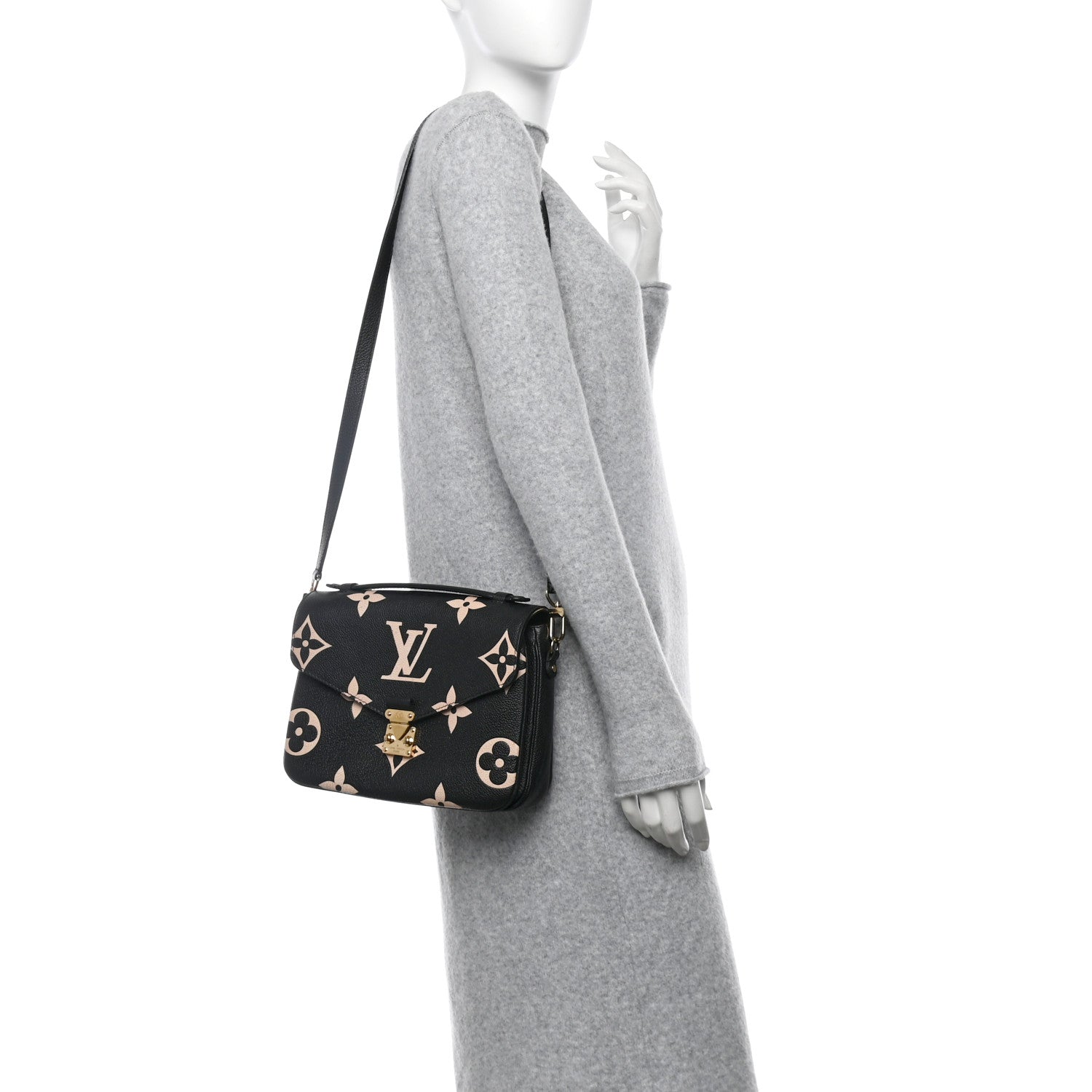 Louis Vuitton Empreinte Monogram Giant Pochette Metis Black Beige 2 of 11
