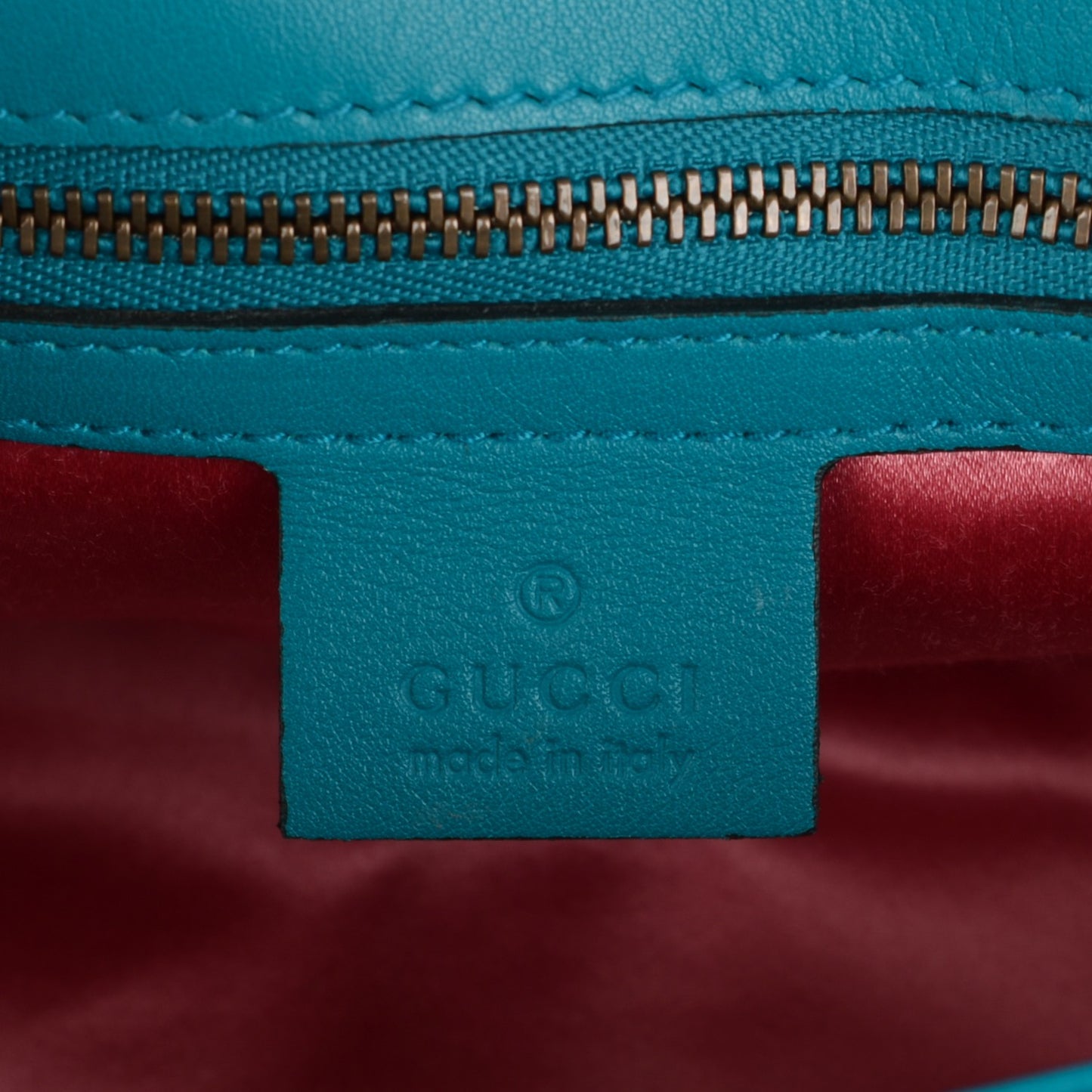 Velvet Matelasse Small GG Marmont Shoulder Bag Pavone Cyan