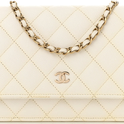 Chanel Caviar Quilted Wallet On Chain WOC White 9 of 12