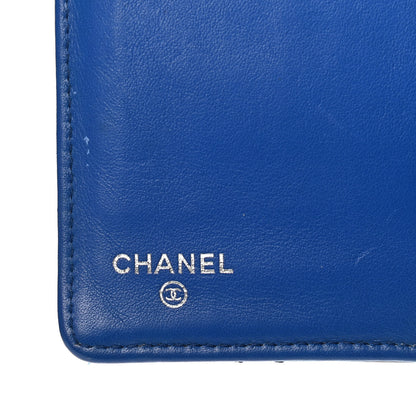 Chanel Patent Calfskin Quilted Yen Wallet Blue 6 of 7