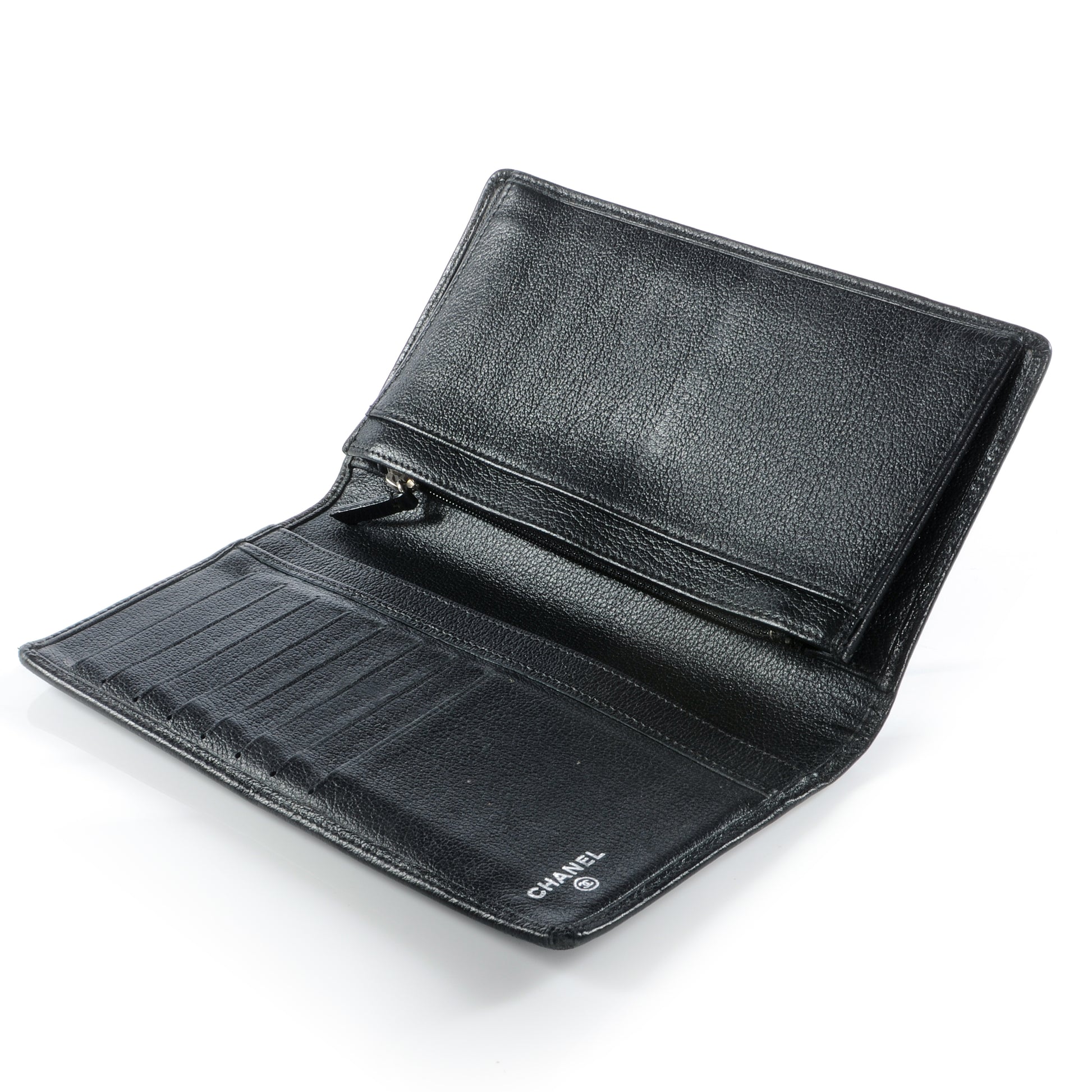 Chanel Leather Camellia Yen Wallet Black 6 of 9
