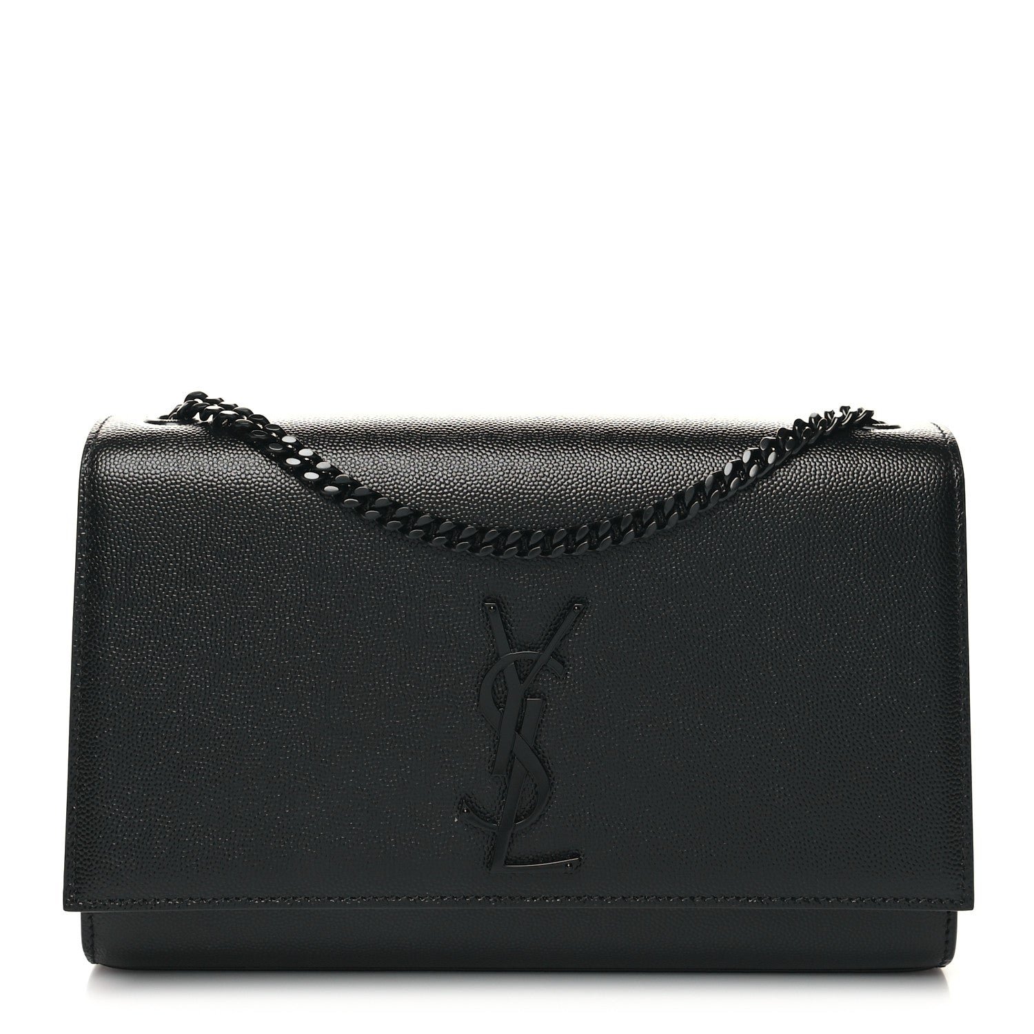 Saint Laurent Grain De Poudre Medium Classic Monogram Monochrome Kate Satchel Black 1 of 10