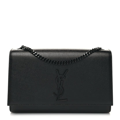 Saint Laurent Grain De Poudre Medium Classic Monogram Monochrome Kate Satchel Black 1 of 10
