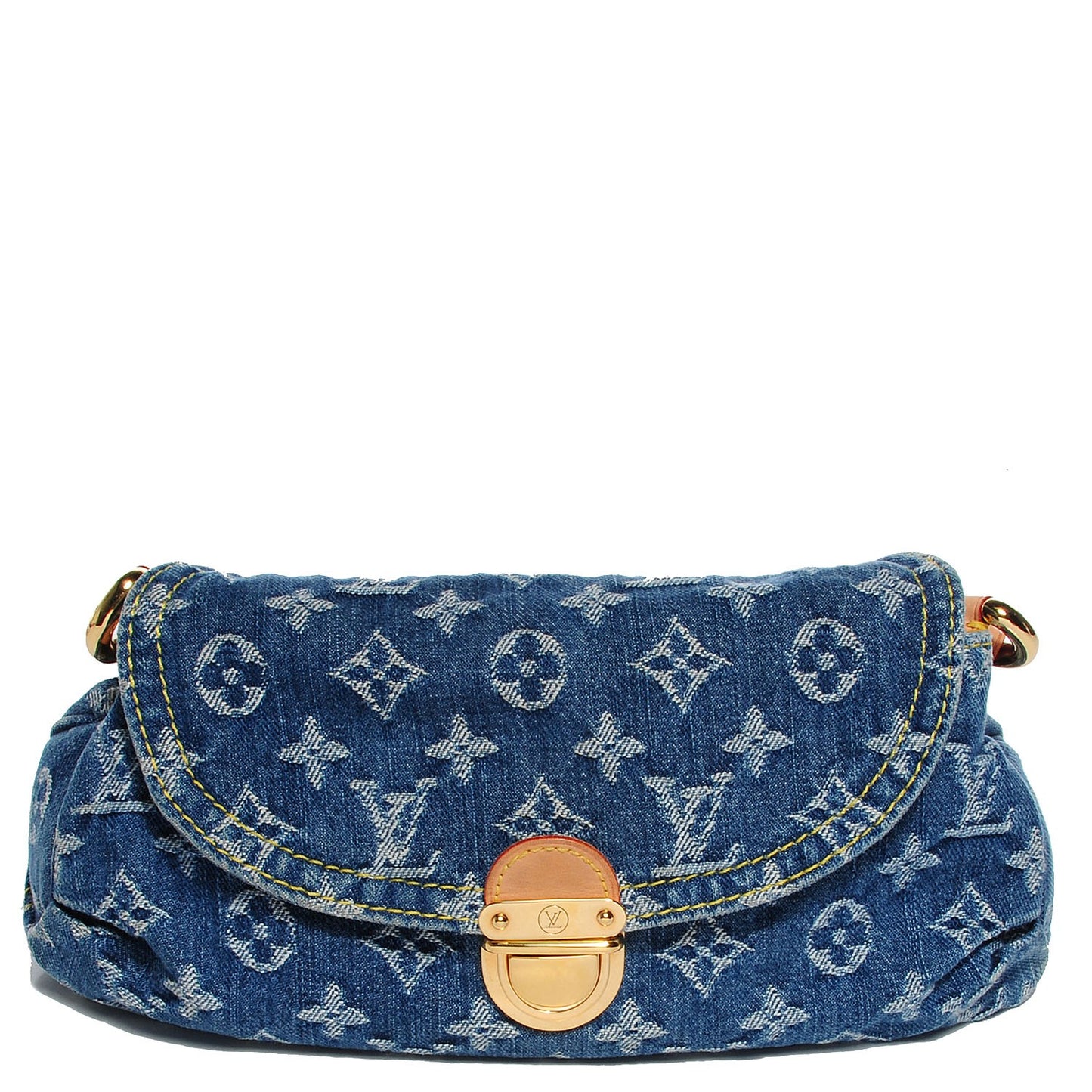 Monogram Denim Mini Pleaty Blue
