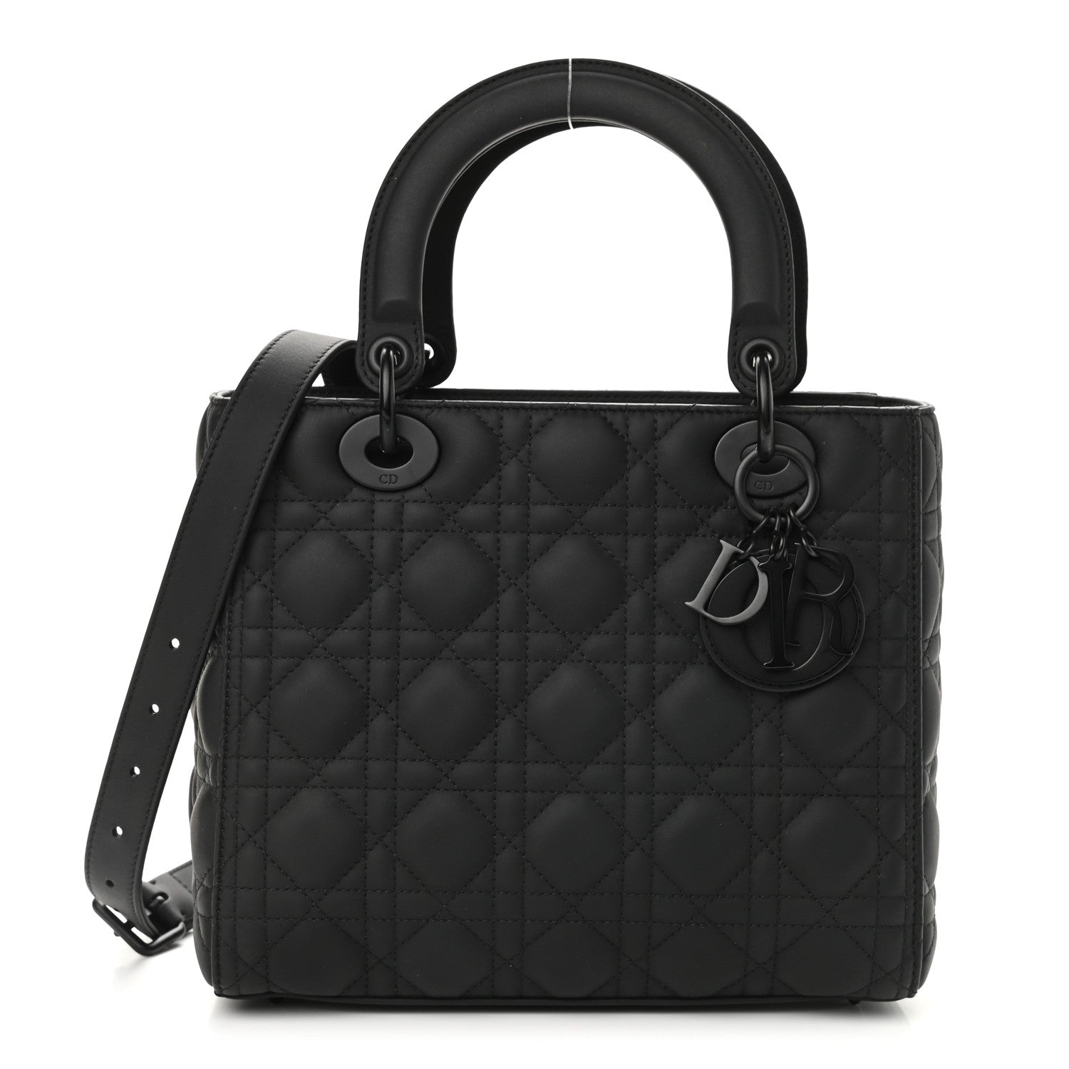 Christian Dior Ultra Matte Calfskin Cannage Medium Lady Dior Black 1 of 8
