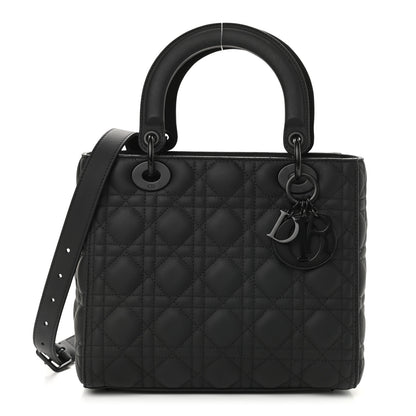 Christian Dior Ultra Matte Calfskin Cannage Medium Lady Dior Black 1 of 8