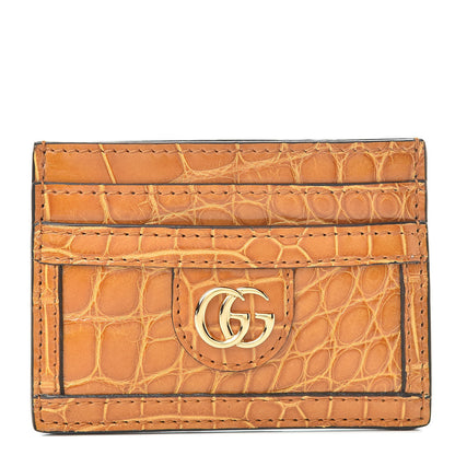 Gucci Crocodile GG Ophidia Card Holder Cognac 1 of 7