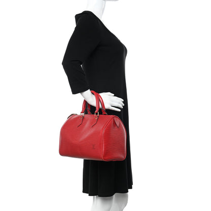 Louis Vuitton Epi Speedy 25 Castillan Red 2 of 11