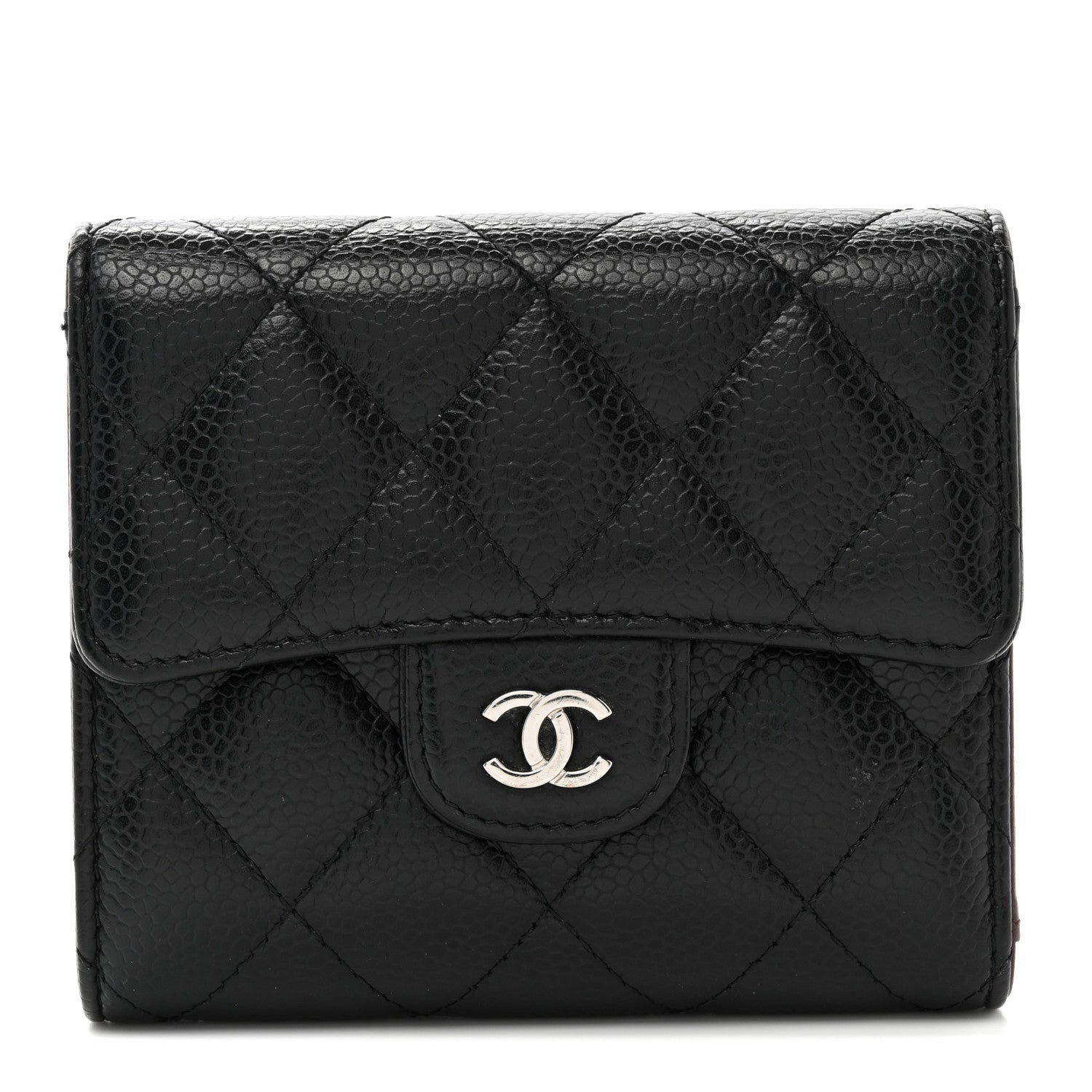 Chanel Caviar Quilted Compact Flap Wallet Black 1 of 10