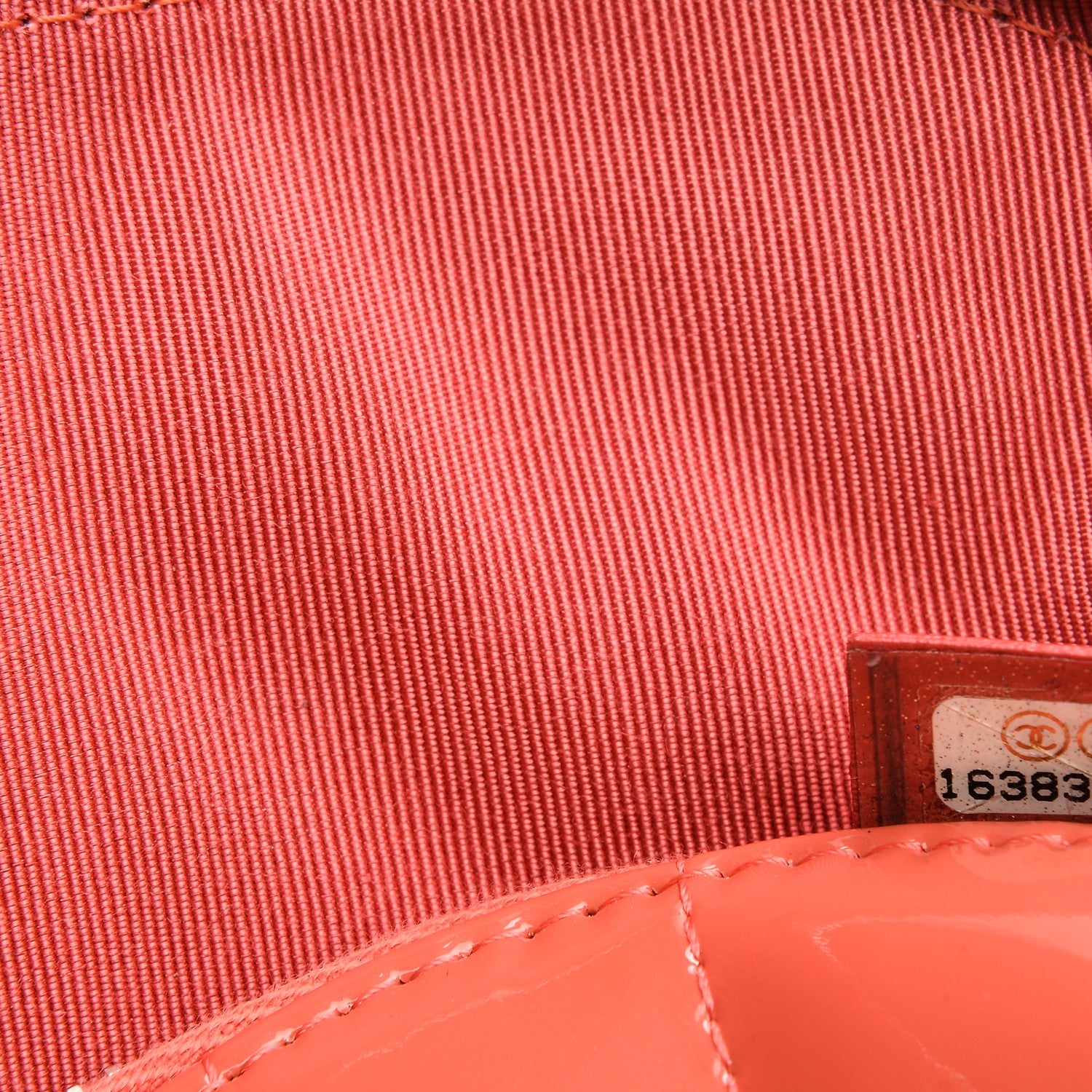 Chanel Patent Quilted Cosmetic Case Coral 7 of 8