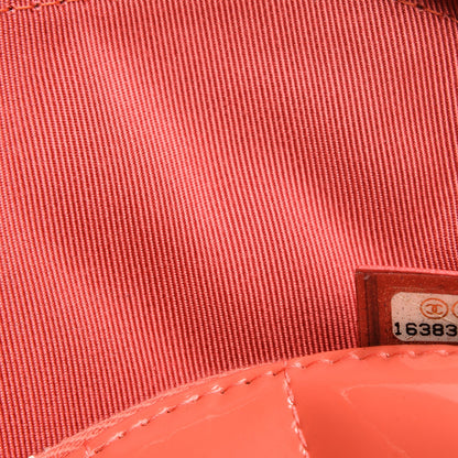 Chanel Patent Quilted Cosmetic Case Coral 7 of 8