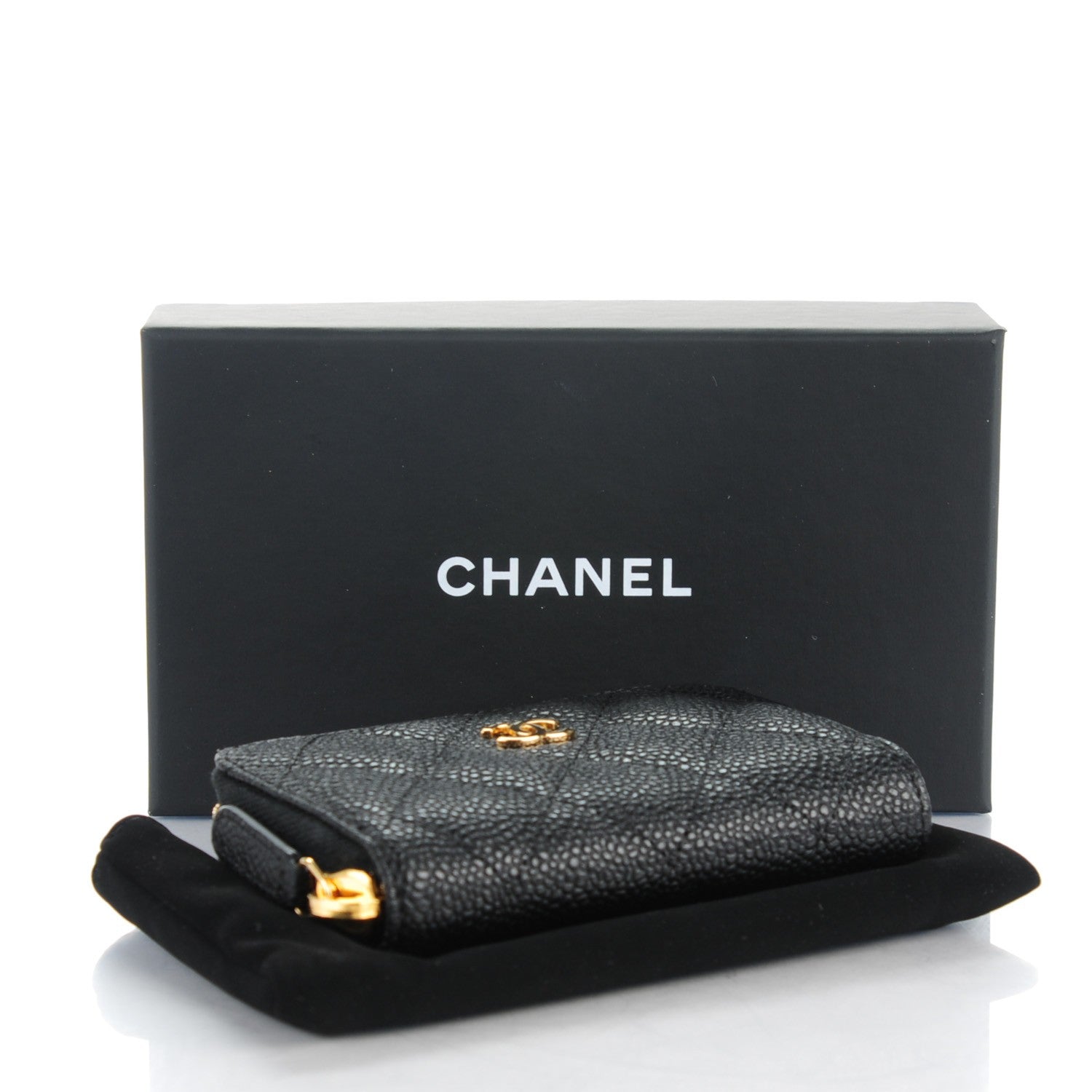 Chanel Caviar Quilted Zip Coin Purse Black 4 of 7