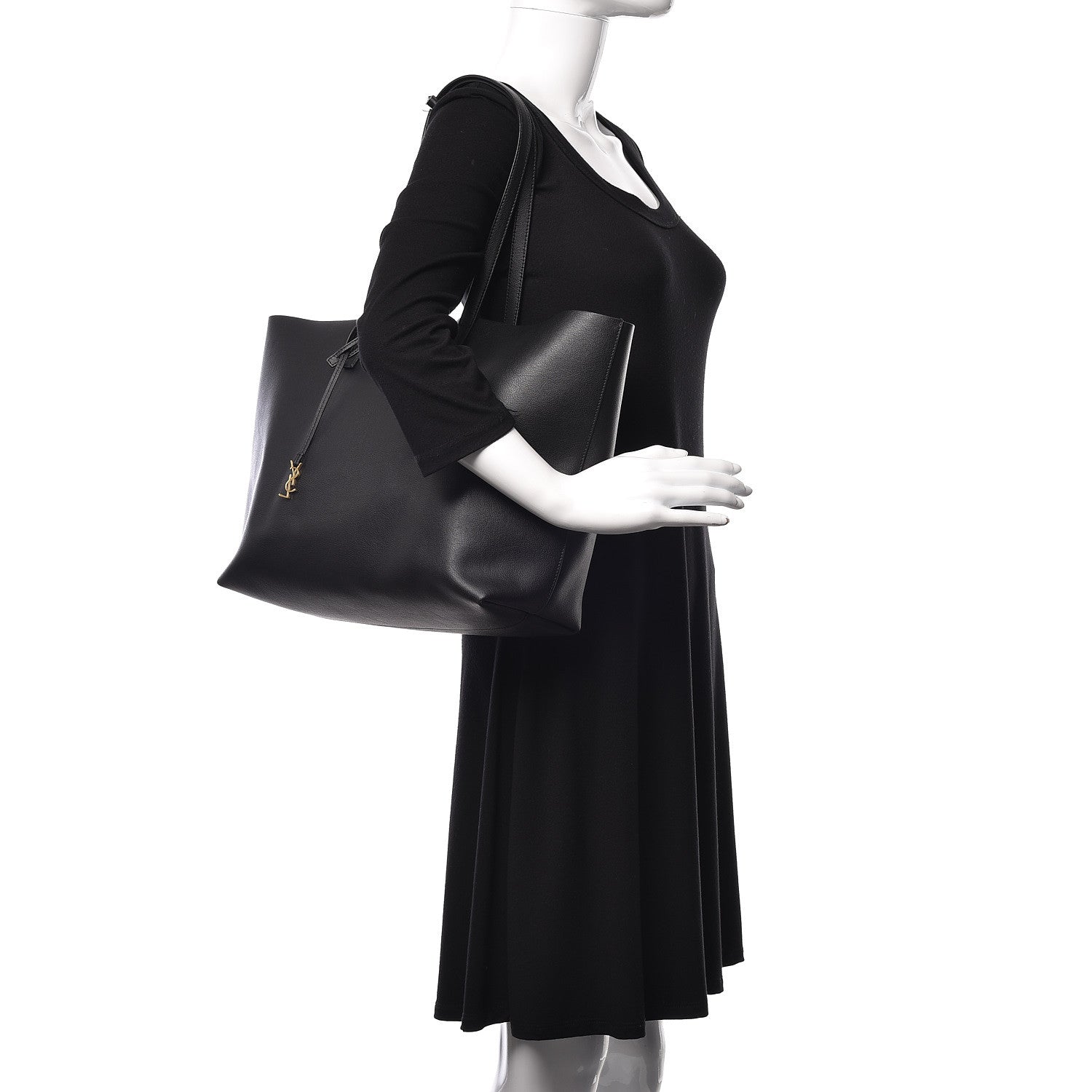 Saint Laurent Calfskin Large Shopping Tote Black 2 of 9