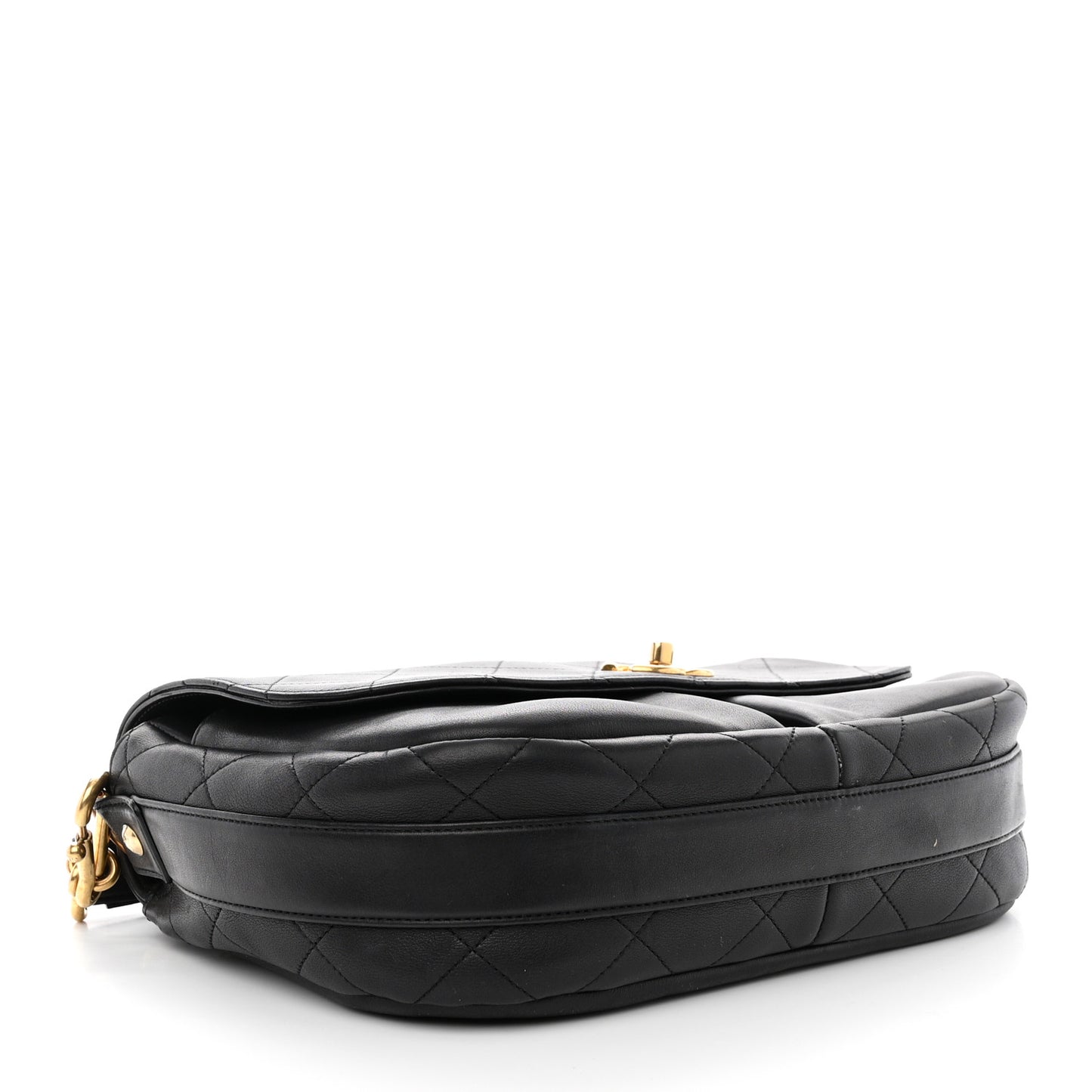 Calfskin Stitched Small Paris in Rome Messenger Black
