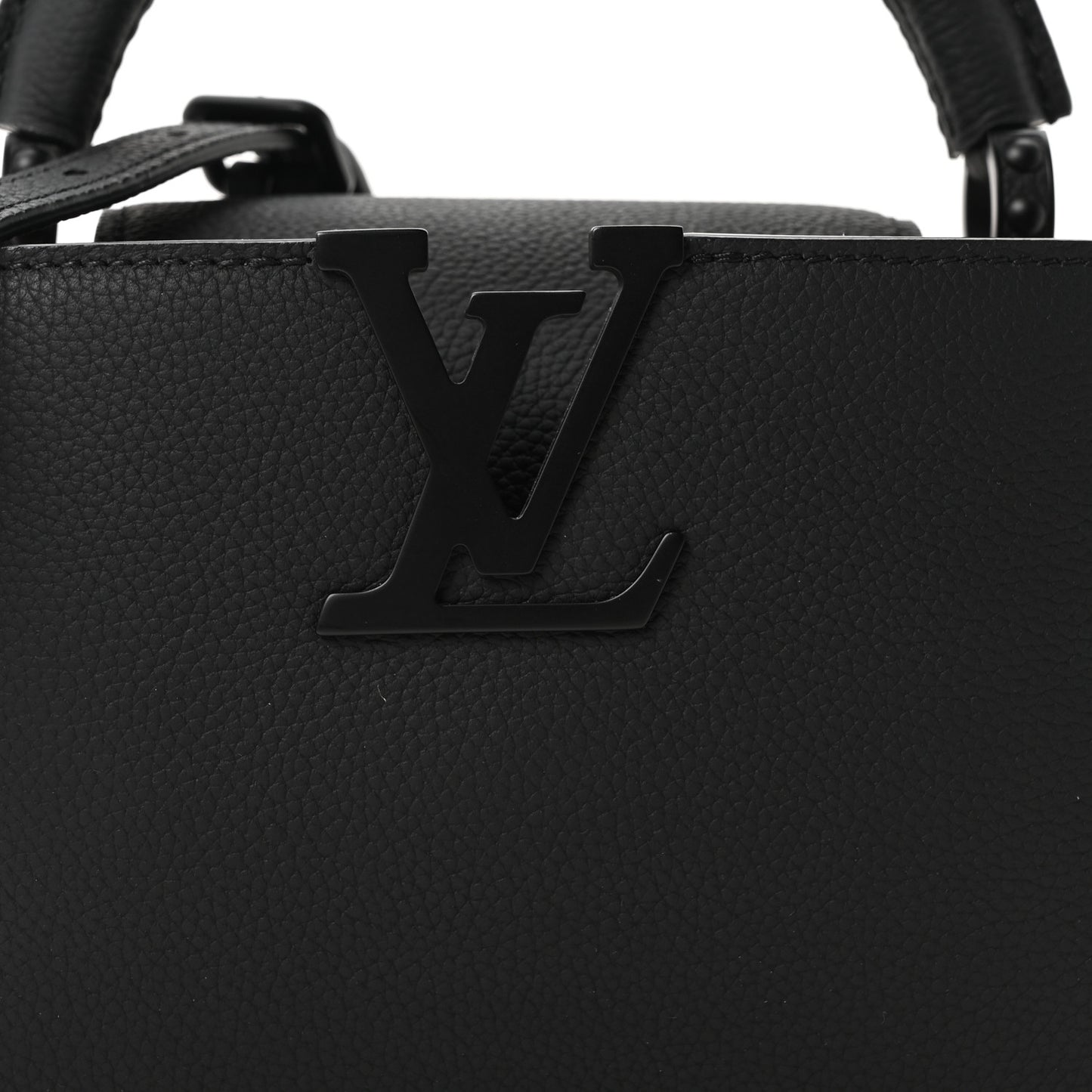 Matte Taurillon Capucines East West Mini All Black