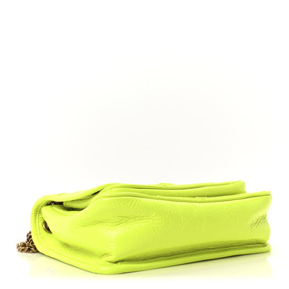 Saint Laurent Crinkled Calfskin Matelasse Monogram Baby Niki Chain Satchel Neon Yellow 4 of 10