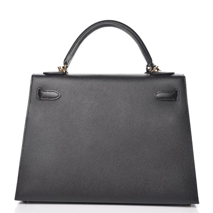 Hermes Epsom Kelly Sellier 32 Black 4 of 45