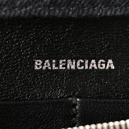 Balenciaga Denim BB Monogram Hourglass Chain Bag Black 6 of 9