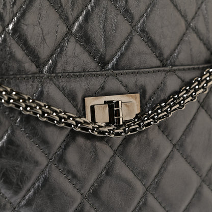 Chanel Metallic Aged Calfskin Quilted Large Reissue Camera Case Silver 12 of 12